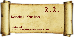 Kandel Karina névjegykártya